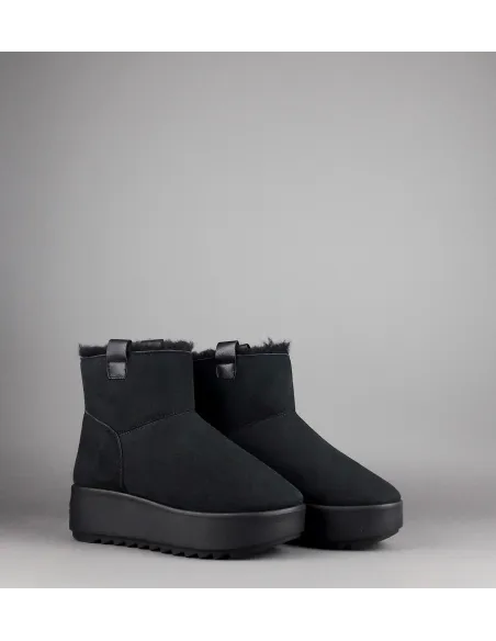Hoor Tronchetto Donna Camoscio Montone Shearling Nero Prezzo 180,00