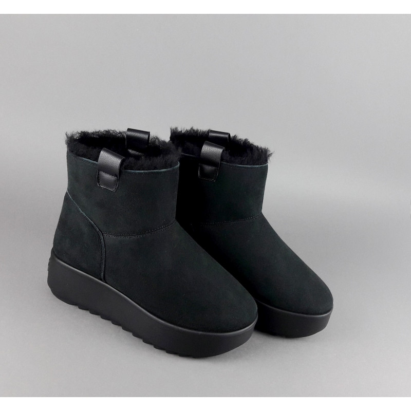 Hoor Tronchetto Donna Camoscio Montone Shearling Nero Prezzo 180,00
