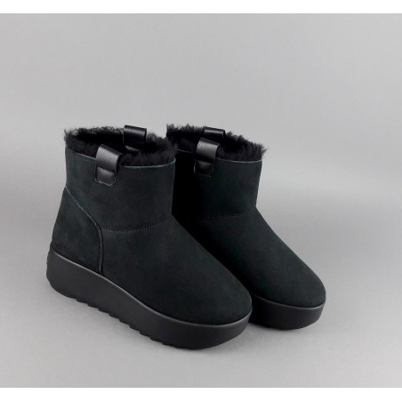 Hoor Tronchetto Donna Camoscio Montone Shearling Nero Prezzo 180,00