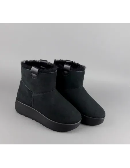 Hoor Tronchetto Donna Camoscio Montone Shearling Nero Prezzo 180,00