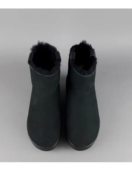 Hoor Tronchetto Donna Camoscio Montone Shearling Nero Prezzo 180,00