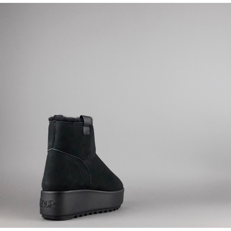 Hoor Tronchetto Donna Camoscio Montone Shearling Nero Prezzo 180,00