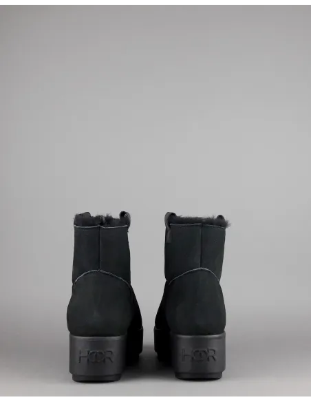 Hoor Tronchetto Donna Camoscio Montone Shearling Nero Prezzo 180,00