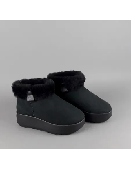 Hoor Tronchetto Donna Camoscio Montone Shearling Nero Prezzo 180,00