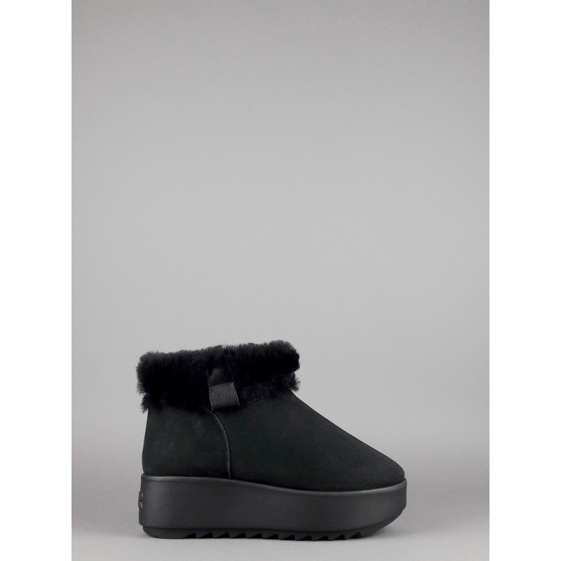 Hoor Tronchetto Donna Camoscio Montone Shearling Nero Prezzo 180,00