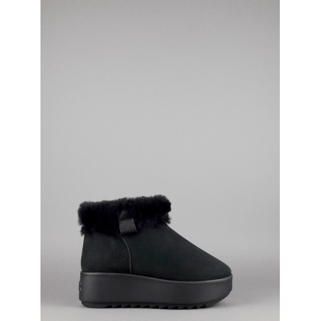 Hoor Tronchetto Donna Camoscio Montone Shearling Nero Prezzo 180,00
