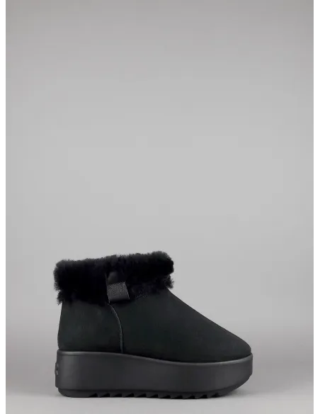Hoor Tronchetto Donna Camoscio Montone Shearling Nero Prezzo 180,00