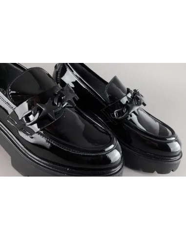 Janet Sport Scarpa Donna Pelle Vernice Nero Morsetto Stelle Prezzo 180,00