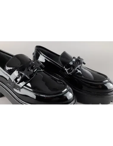 Janet Sport Scarpa Donna Pelle Vernice Nero Morsetto Stelle Prezzo 180,00