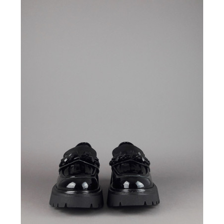 Janet Sport Scarpa Donna Pelle Vernice Nero Morsetto Stelle Prezzo 180,00