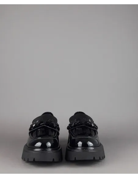 Janet Sport Scarpa Donna Pelle Vernice Nero Morsetto Stelle Prezzo 180,00