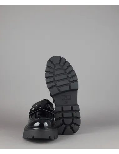 Janet Sport Scarpa Donna Pelle Vernice Nero Morsetto Stelle Prezzo 180,00