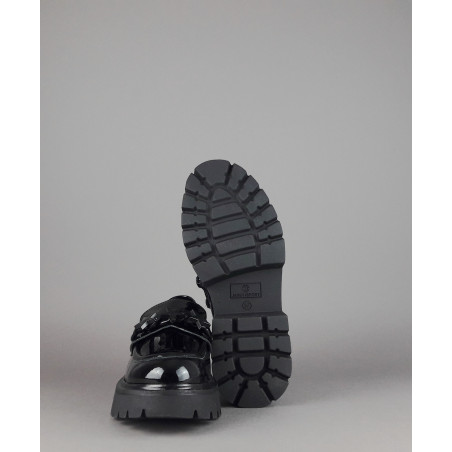 Janet Sport Scarpa Donna Pelle Vernice Nero Morsetto Stelle Prezzo 180,00