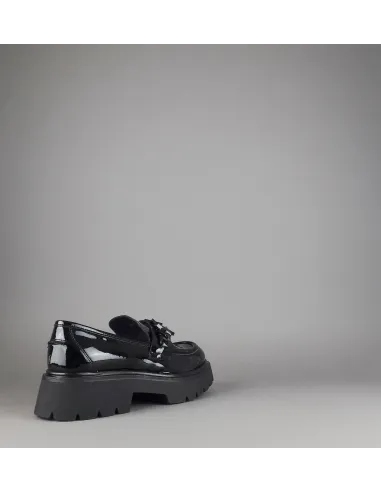 Janet Sport Scarpa Donna Pelle Vernice Nero Morsetto Stelle Prezzo 180,00