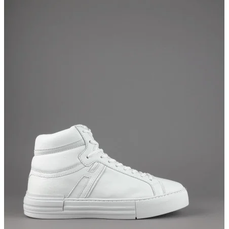 Hogan " Hi-Top Rebel Uomo Pelle Nappa Bianco H Lunga Prezzo 370,00