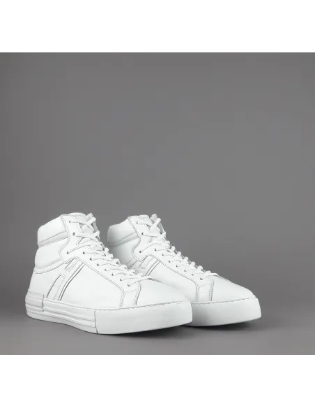 Hogan " Hi-Top Rebel Uomo Pelle Nappa Bianco H Lunga Prezzo 370,00