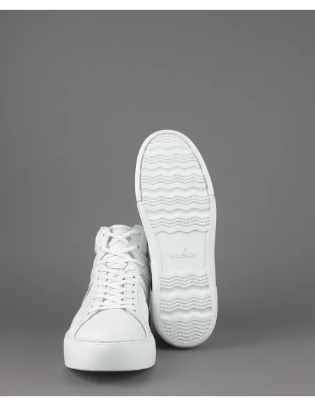 Hogan " Hi-Top Rebel Uomo Pelle Nappa Bianco H Lunga Prezzo 370,00