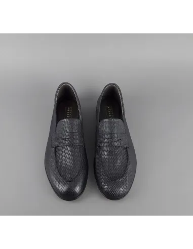 Fratelli Rossetti Mocassino Uomo Pelle Stampa Spiga Blu Scuro Prezzo 285,00