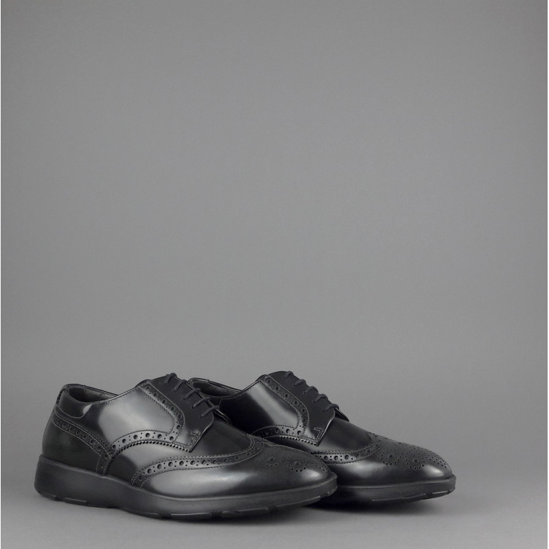 Fratelli Rossetti /// Derby Uomo Pelle Spazzolata Antracite Bucature All'Inglese Prezzo 320,00