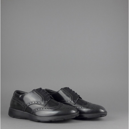 Fratelli Rossetti /// Derby Uomo Pelle Spazzolata Antracite Bucature All'Inglese Prezzo 320,00