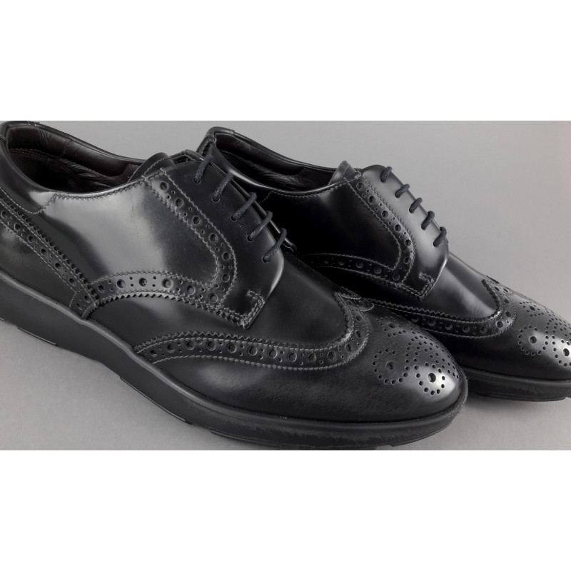 Fratelli Rossetti /// Derby Uomo Pelle Spazzolata Antracite Bucature All'Inglese Prezzo 320,00