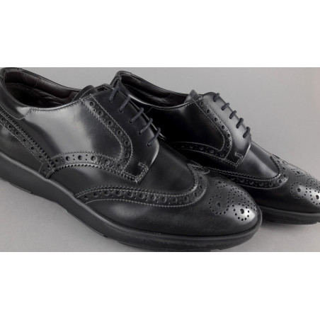 Fratelli Rossetti /// Derby Uomo Pelle Spazzolata Antracite Bucature All'Inglese Prezzo 320,00