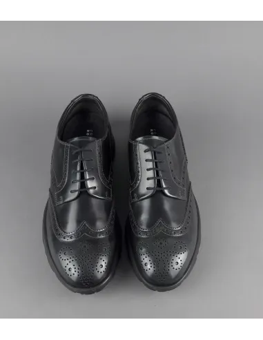 Fratelli Rossetti /// Derby Uomo Pelle Spazzolata Antracite Bucature All'Inglese Prezzo 320,00