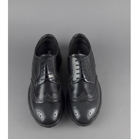 Fratelli Rossetti /// Derby Uomo Pelle Spazzolata Antracite Bucature All'Inglese Prezzo 320,00