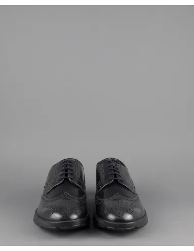 Fratelli Rossetti /// Derby Uomo Pelle Spazzolata Antracite Bucature All'Inglese Prezzo 320,00