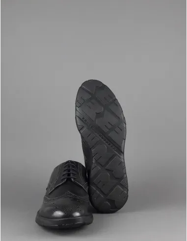 Fratelli Rossetti /// Derby Uomo Pelle Spazzolata Antracite Bucature All'Inglese Prezzo 320,00