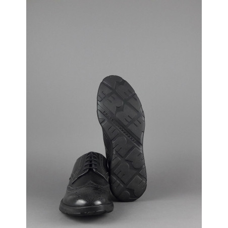 Fratelli Rossetti /// Derby Uomo Pelle Spazzolata Antracite Bucature All'Inglese Prezzo 320,00