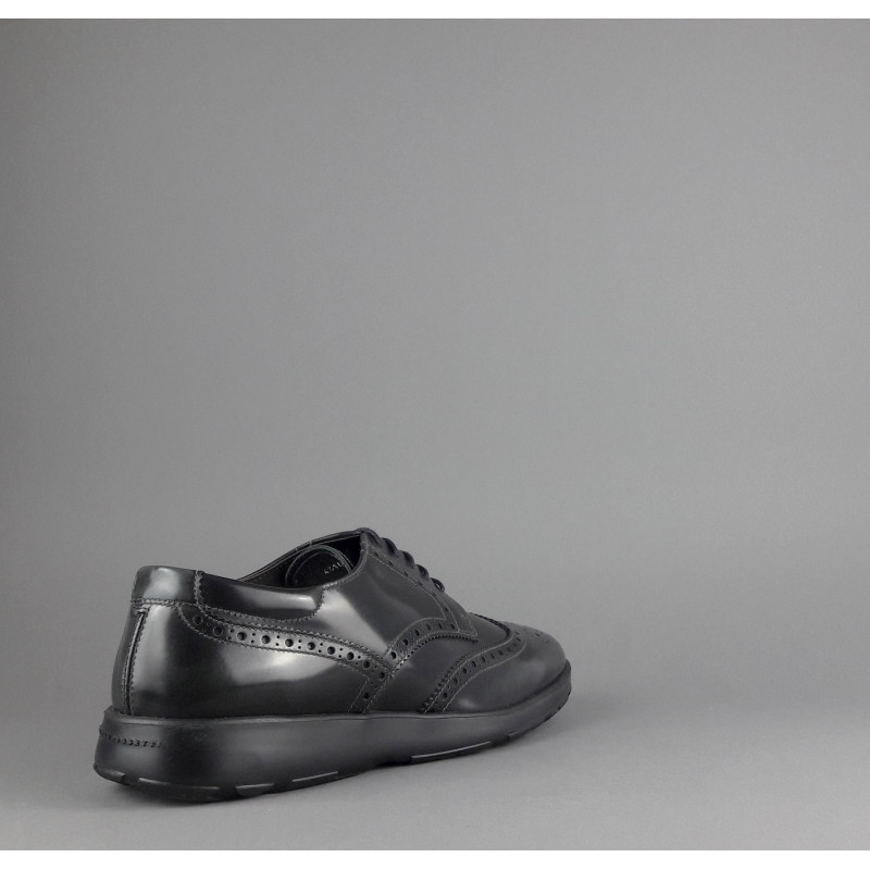 Fratelli Rossetti /// Derby Uomo Pelle Spazzolata Antracite Bucature All'Inglese Prezzo 320,00