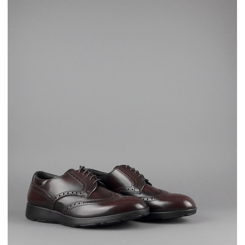 Fratelli Rossetti Derby Uomo Pelle Spazzolata Bordeaux Bucature All'Inglese Prezzo 320,00