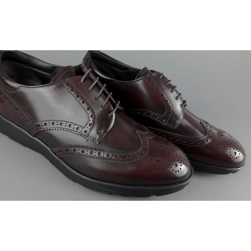 Fratelli Rossetti Derby Uomo Pelle Spazzolata Bordeaux Bucature All'Inglese Prezzo 320,00