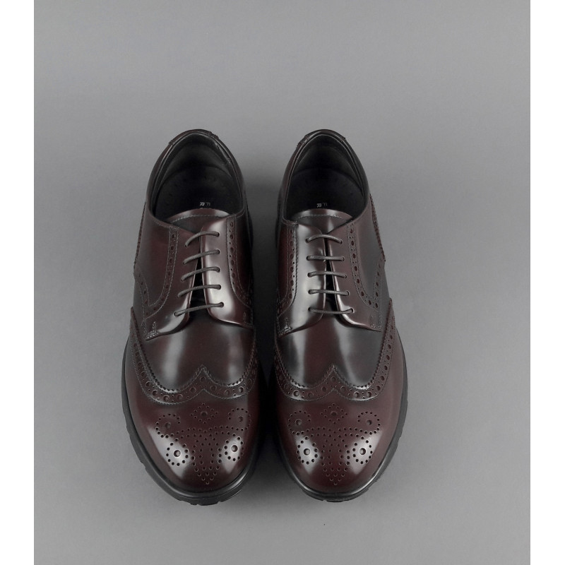 Fratelli Rossetti Derby Uomo Pelle Spazzolata Bordeaux Bucature All'Inglese Prezzo 320,00