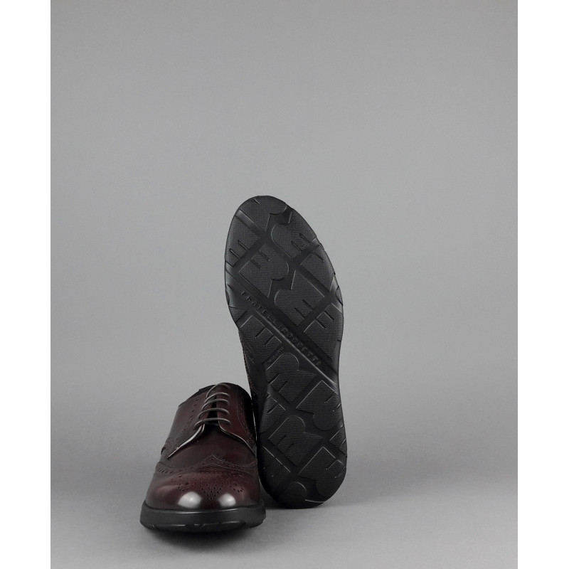 Fratelli Rossetti Derby Uomo Pelle Spazzolata Bordeaux Bucature All'Inglese Prezzo 320,00