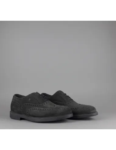 Fratelli Rossetti /// Francesina Uomo Camoscio Antracite Bucature All'Inglese Prezzo 320,00