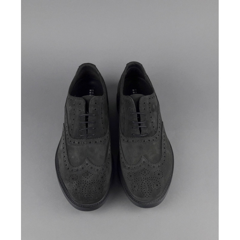 Fratelli Rossetti Francesina Uomo Camoscio Antracite Bucature All'Inglese Prezzo 320,00