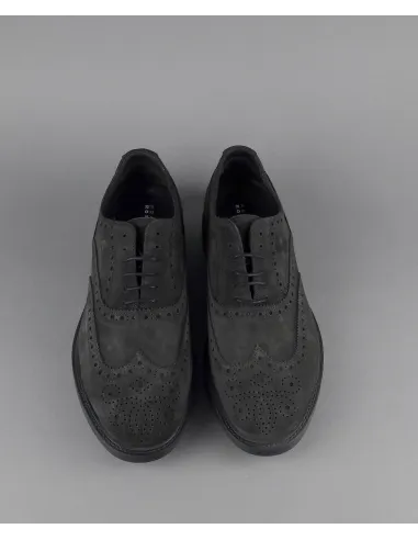 Fratelli Rossetti /// Francesina Uomo Camoscio Antracite Bucature All'Inglese Prezzo 320,00