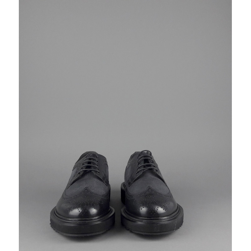 Fratelli Rossetti Derby Uomo Pelle Spazzolata Nero Bucature All'Inglese Prezzo 350,00