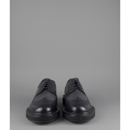 Fratelli Rossetti Derby Uomo Pelle Spazzolata Nero Bucature All'Inglese Prezzo 350,00