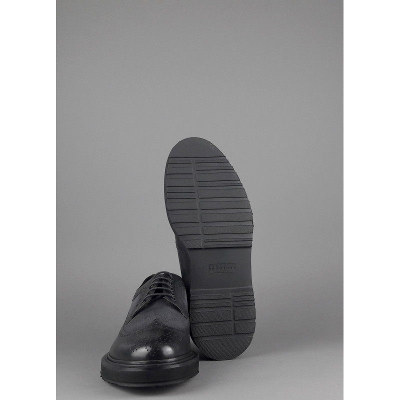 Fratelli Rossetti Derby Uomo Pelle Spazzolata Nero Bucature All'Inglese Prezzo 350,00