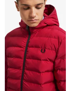 Fred Perry Piumino Uomo Nylon Rosso Chiusura Zip Cappuccio Prezzo 300,00