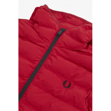 Fred Perry Piumino Uomo Nylon Rosso Chiusura Zip Cappuccio Prezzo 300,00