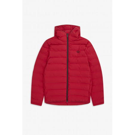 Fred Perry Piumino Uomo Nylon Rosso Chiusura Zip Cappuccio Prezzo 300,00