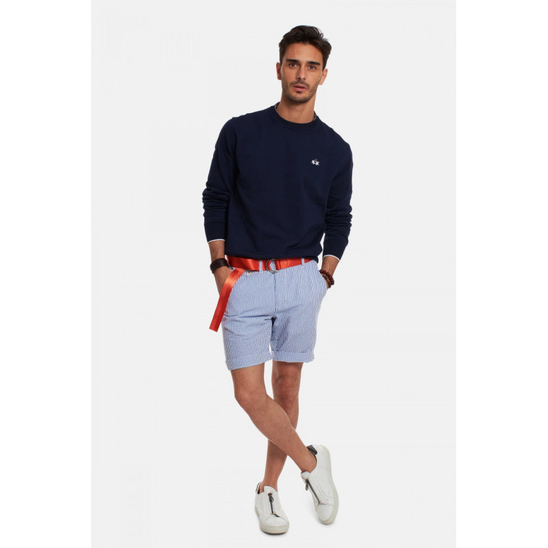 La Martina Maglia Uomo Cotone Fit Regular Blu Scuro Prezzo 155,00