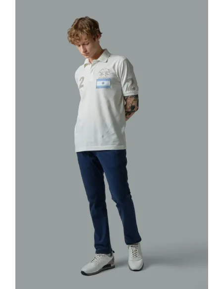 La Martina Polo Uomo Piqué Di Cotone Fit Regular Bianco Opaco Prezzo 165,00