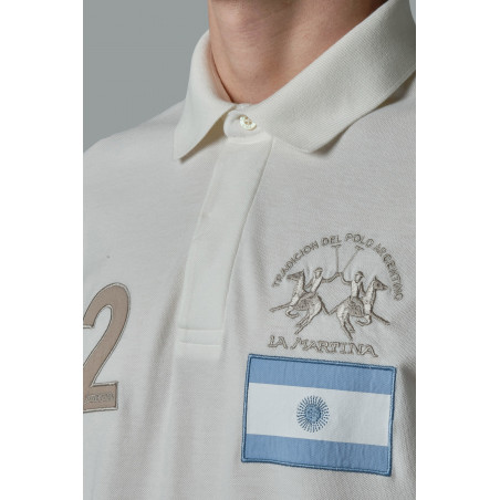 La Martina Polo Uomo Piqué Di Cotone Fit Regular Bianco Opaco Prezzo 165,00