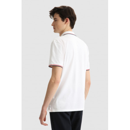 Woolrich Polo Uomo Piqué Di Cotone Stretch Bianco Prezzo 85,00