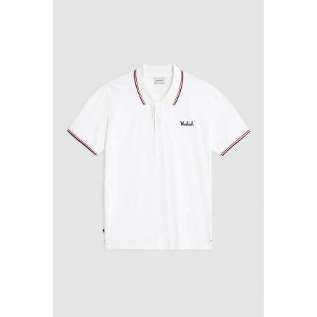 Woolrich Polo Uomo Piqué Di Cotone Stretch Bianco Prezzo 85,00